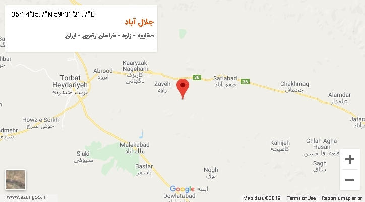 روستای جلال آباد بر روی نقشه