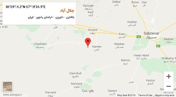روستای جلال آباد بر روی نقشه