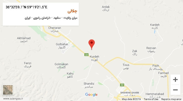 روستای جلالی بر روی نقشه