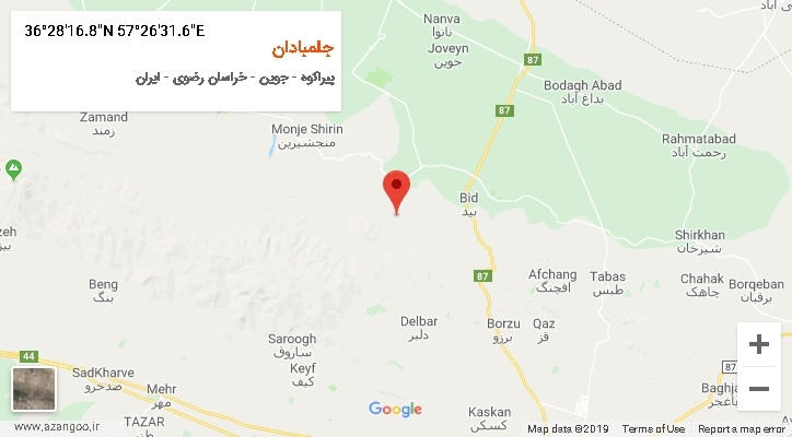 روستای جلمبادان بر روی نقشه