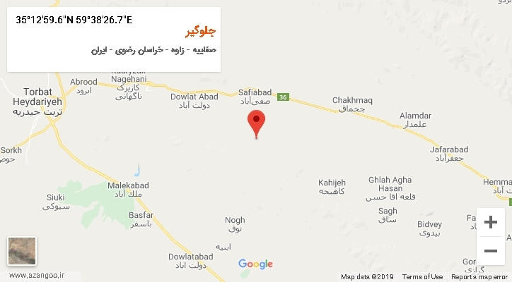 روستای جلوگیر بر روی نقشه