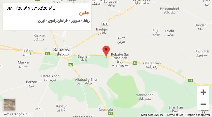 روستای جلین بر روی نقشه