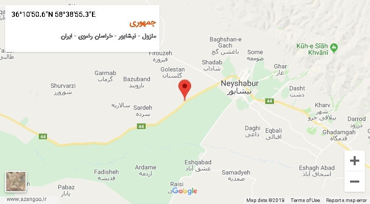 روستای جمهوری بر روی نقشه