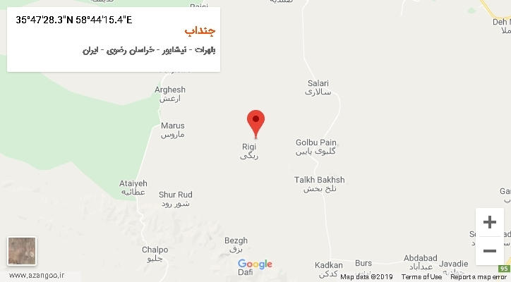 روستای جنداب بر روی نقشه