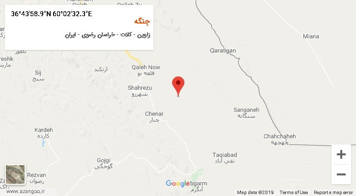 روستای جنگه بر روی نقشه
