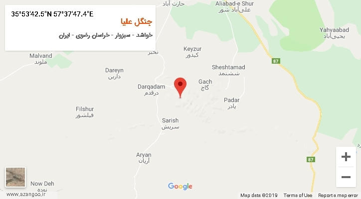 روستای جنگل علیا بر روی نقشه