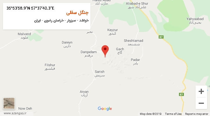 روستای جنگل سفلی بر روی نقشه