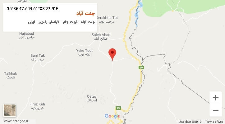 روستای جنت آباد بر روی نقشه