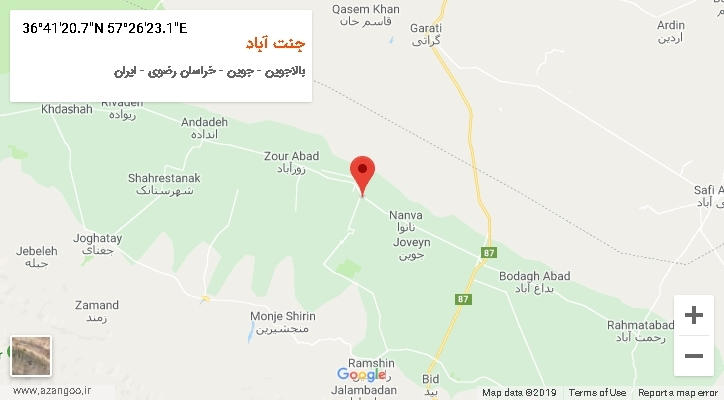 روستای جنت آباد بر روی نقشه