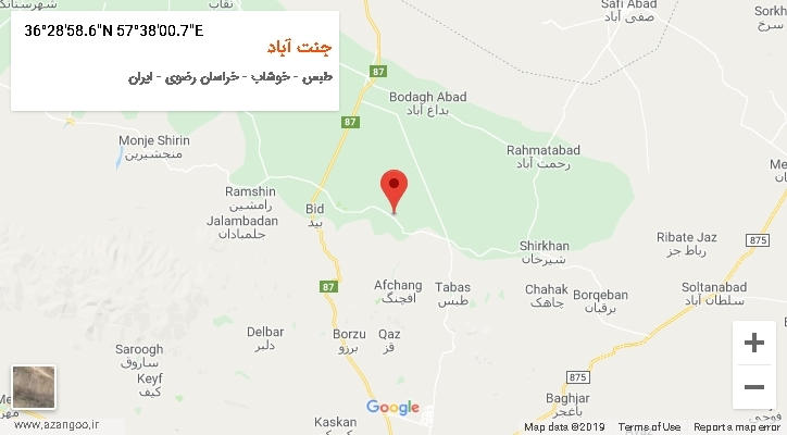 روستای جنت آباد بر روی نقشه