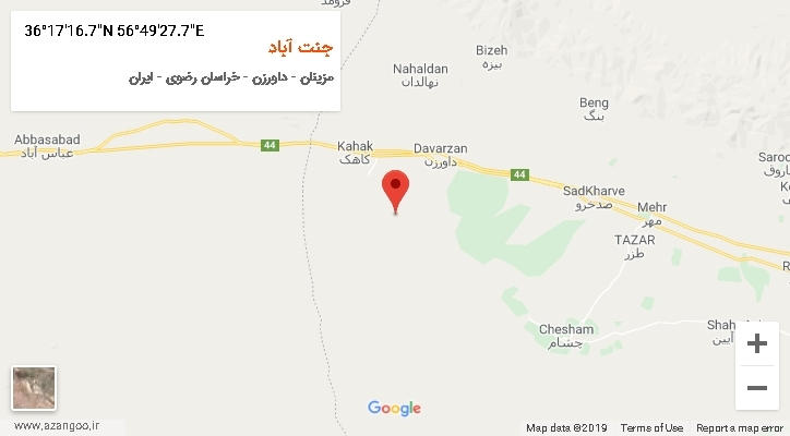 روستای جنت آباد بر روی نقشه