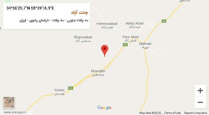 روستای جنت آباد بر روی نقشه
