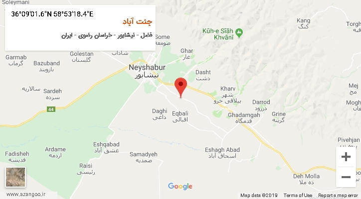 روستای جنت آباد بر روی نقشه