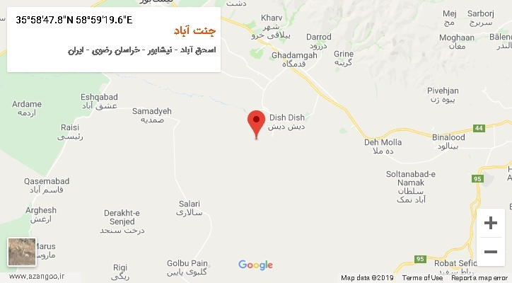 روستای جنت آباد بر روی نقشه