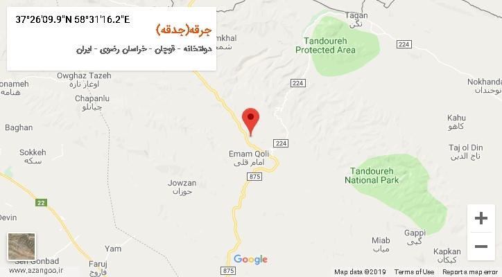روستای جرقه(جدقه) بر روی نقشه