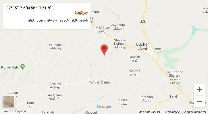 روستای جرتوده بر روی نقشه