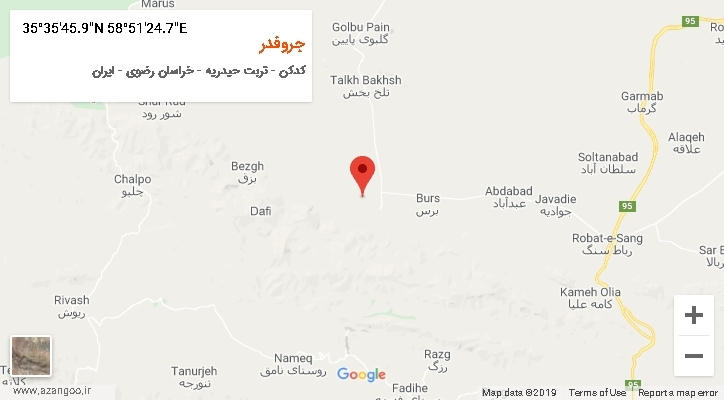روستای جروفدر بر روی نقشه