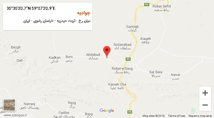 روستای جوادیه بر روی نقشه