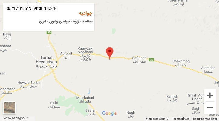 روستای جوادیه بر روی نقشه