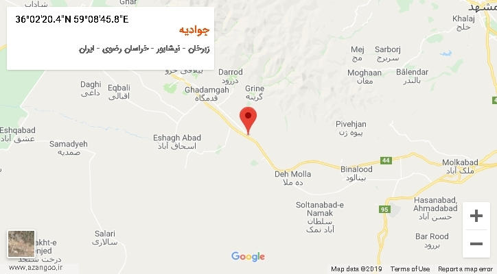 روستای جوادیه بر روی نقشه
