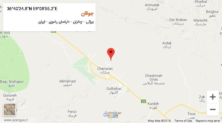 روستای جوقان بر روی نقشه