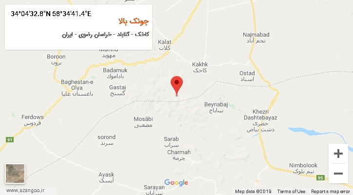 روستای جونک بالا بر روی نقشه