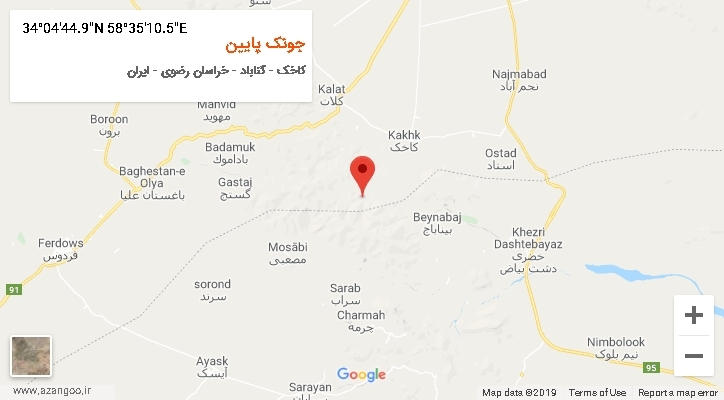 روستای جونک پایین بر روی نقشه