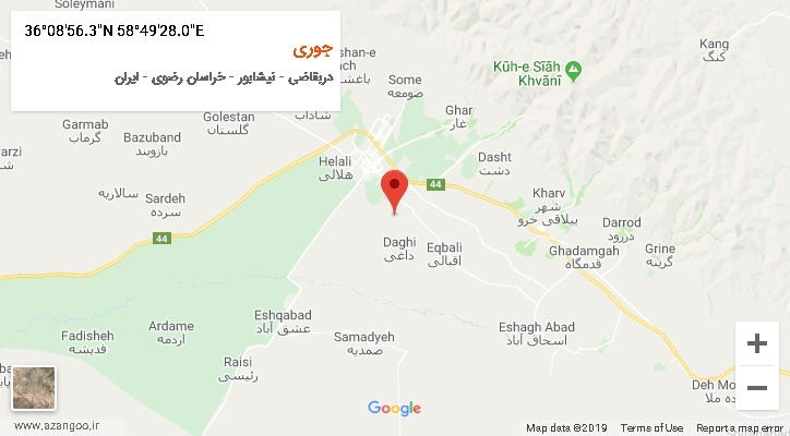 روستای جوری بر روی نقشه