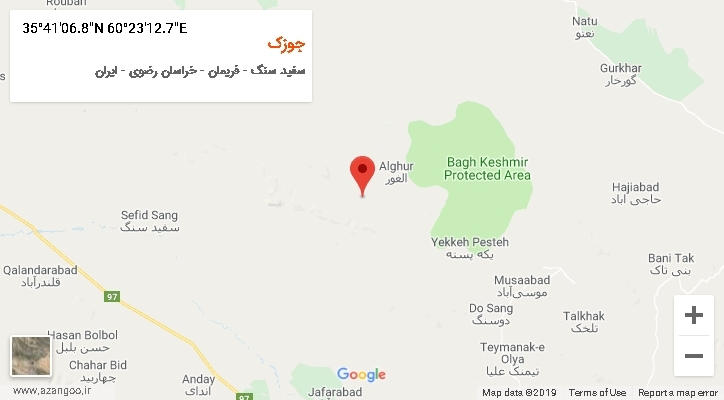 روستای جوزک بر روی نقشه