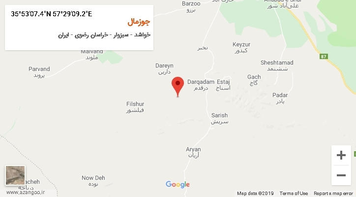 روستای جوزمال بر روی نقشه