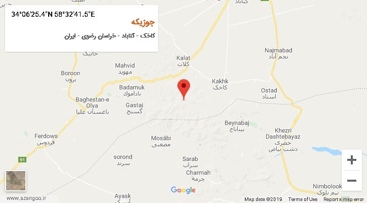 روستای جوزیکه بر روی نقشه