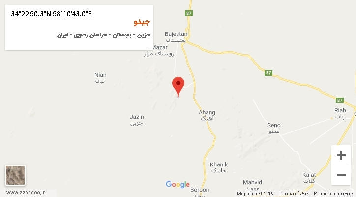 روستای جیدو بر روی نقشه