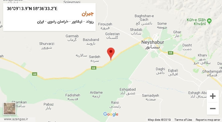 روستای جیران بر روی نقشه