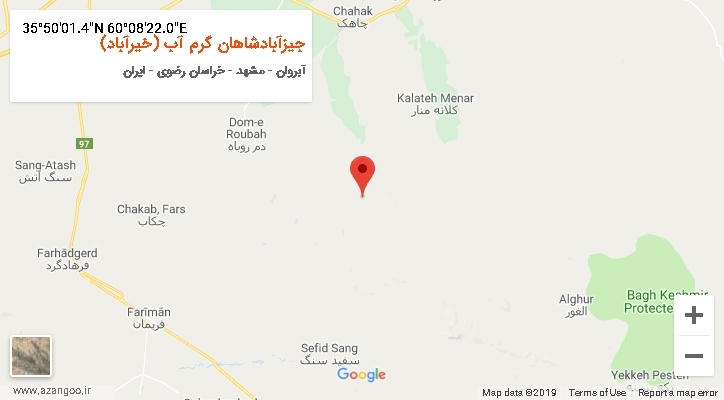 روستای جیزآبادشاهان گرم آب (خیرآباد) بر روی نقشه
