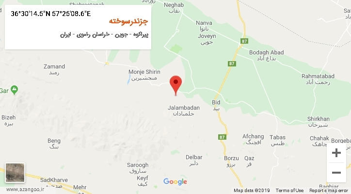 روستای جزندرسوخته بر روی نقشه