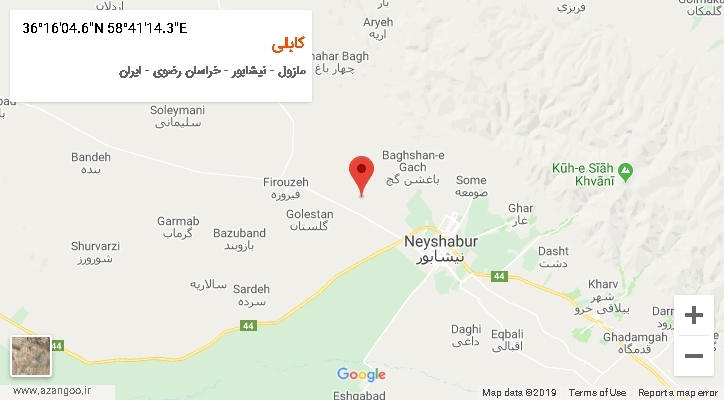 روستای کابلی بر روی نقشه