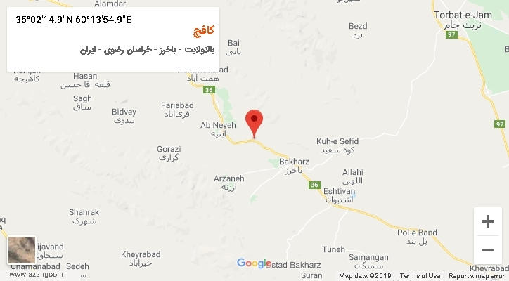 روستای کافچ بر روی نقشه