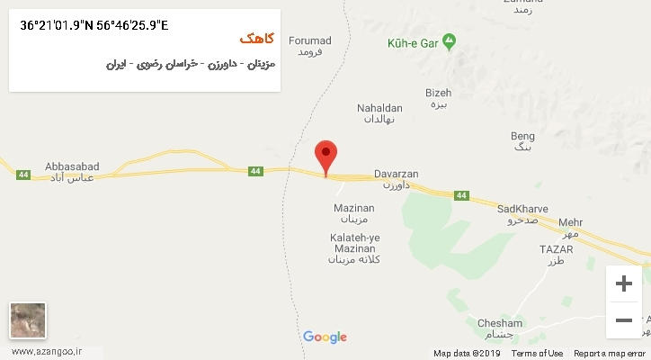 روستای کاهک بر روی نقشه