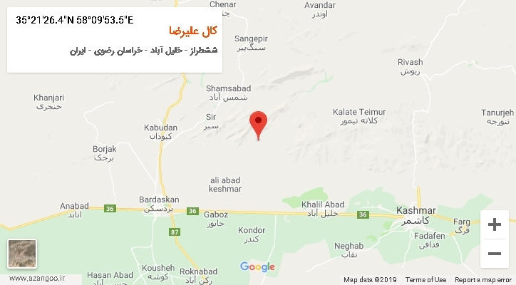 روستای کال علیرضا بر روی نقشه