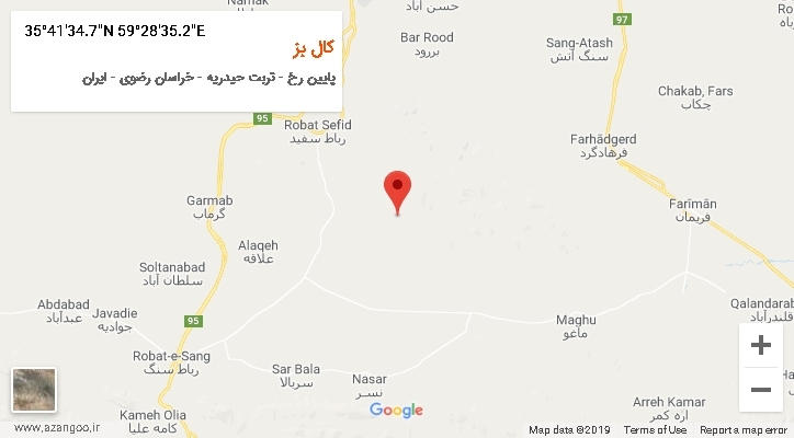 روستای کال بز بر روی نقشه