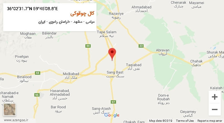 روستای کال چوقوکی بر روی نقشه