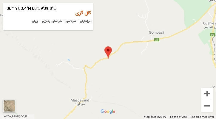 روستای کال گزی بر روی نقشه