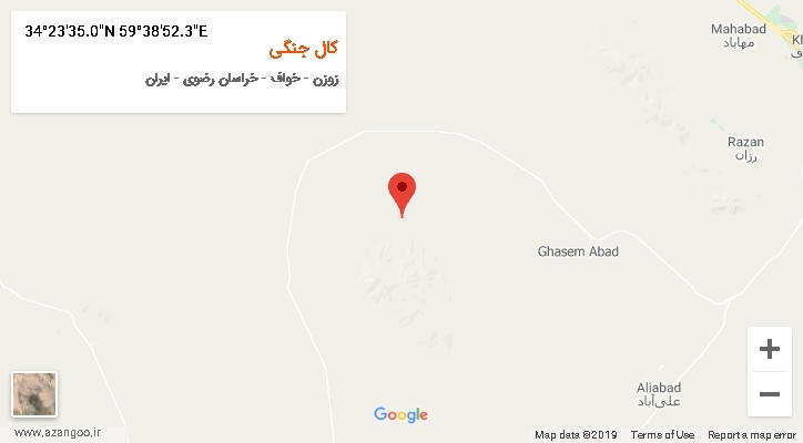 روستای کال جنگی بر روی نقشه