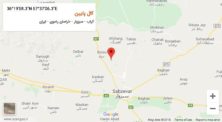 روستای کال پایین بر روی نقشه