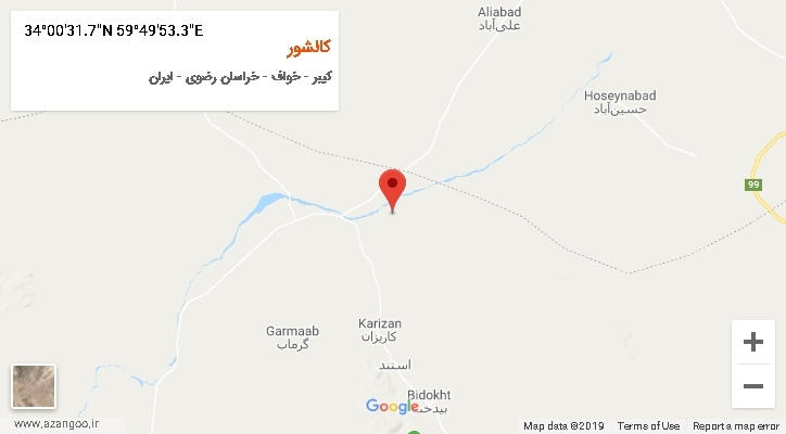 روستای کالشور بر روی نقشه