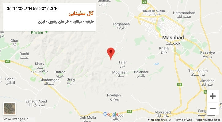 روستای کال سفیدابی بر روی نقشه