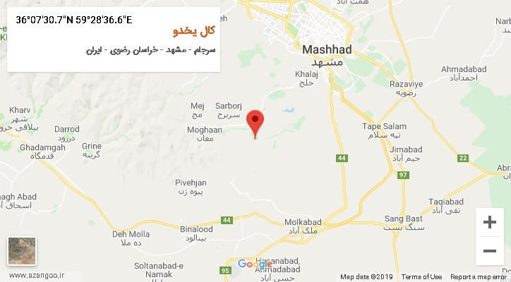 روستای کال یخدو بر روی نقشه
