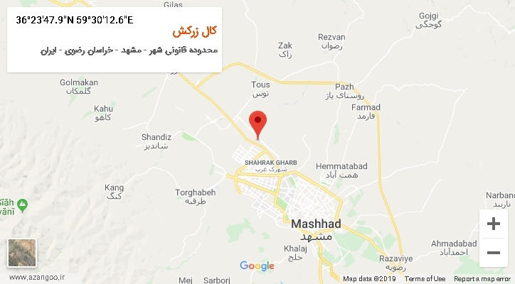 روستای کال زرکش بر روی نقشه