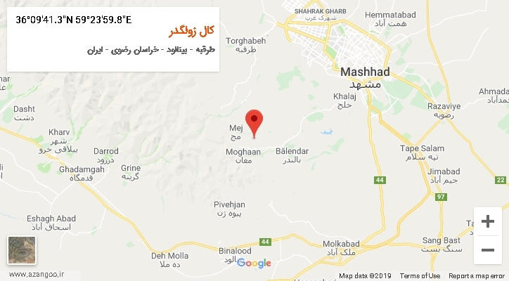روستای کال زولگدر بر روی نقشه
