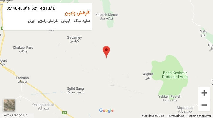 روستای کارغش پایین بر روی نقشه